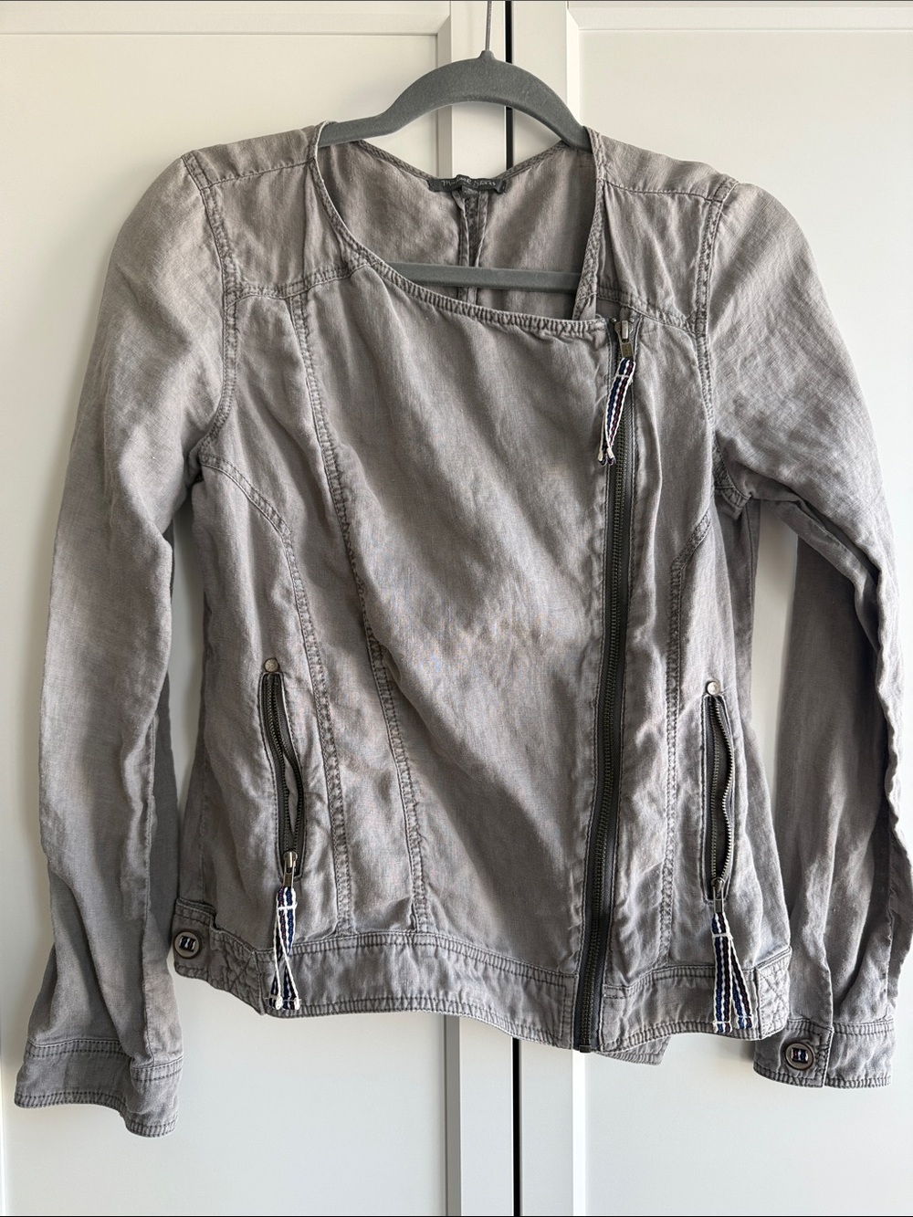 Michael Stars Gray Asymmetrical Zip Jacket